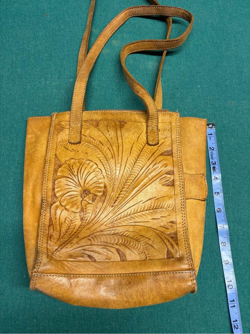 VTG American West Hand Tooled Leather Western Bag